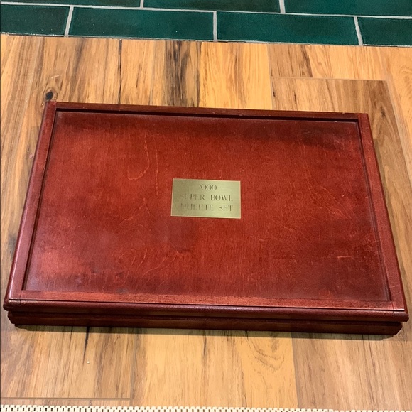 2000 Superbowl Tribute set of 9 - .999 coins and 6 bronze in wood box authentic - Picture 5 of 13